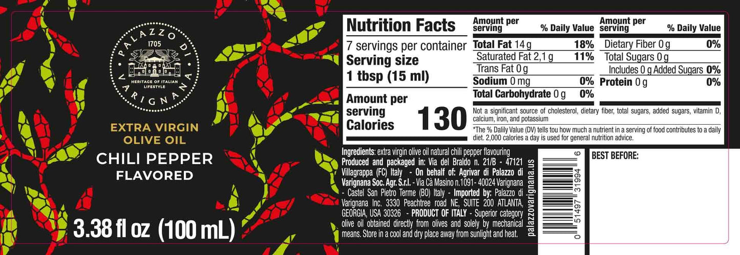 Chilli Pepper Extra Virgin Olive Oil 3.4 floz can