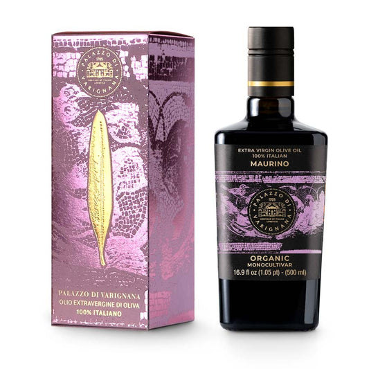Limited Edition Holiday Gift Bundle - Maurino Extra Virgin Olive Oil Organic Monovultivar 16.9 floz with Matching Packaging