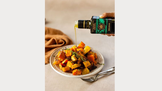 Thanksgiving Roasted Vegetables with a Drizzle of Cabianca Extra Virgin Olive Oil