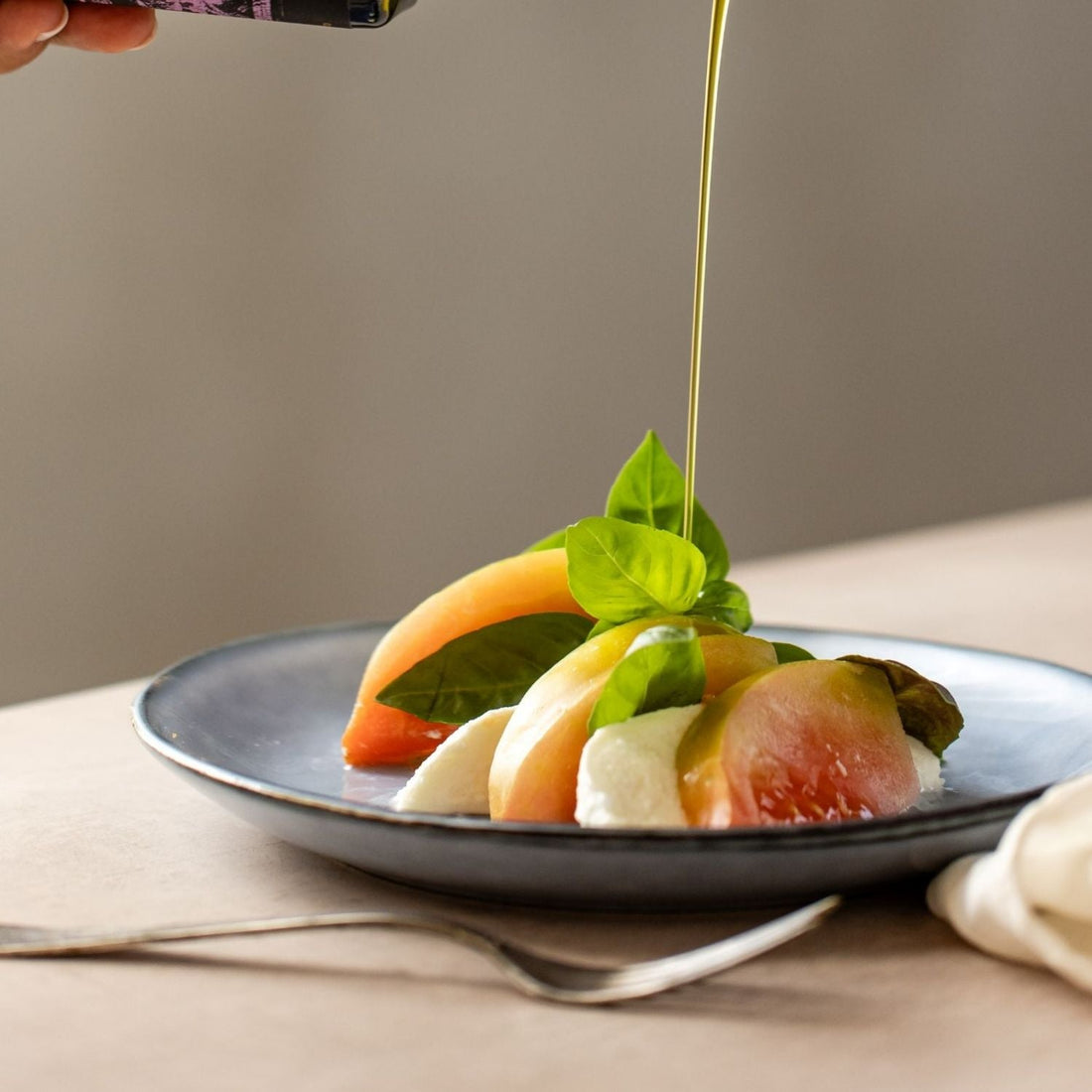 Caprese Salad with Organic Maurino Extra Virgin Olive Oil