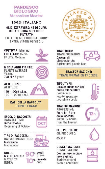 Maurino Extra Virgin Olive Oil Organic Monovultivar 16.9 floz