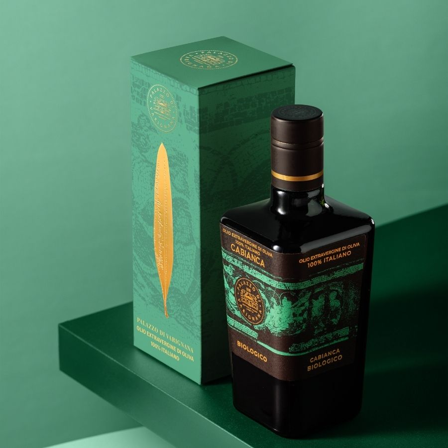 Limited Edition Holiday Gift Bundle - Cabianca Extra Virgin Olive Oil Organic Multivarietal 16.9 floz with Matching Packaging