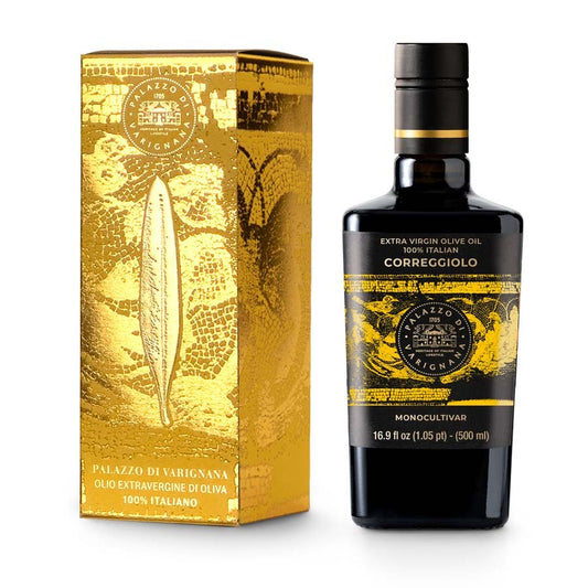 Limited Edition Holiday Gift Bundle - Correggiolo Extra Virgin Olive Oil Monocultivar 16.9 floz with Matching Packaging