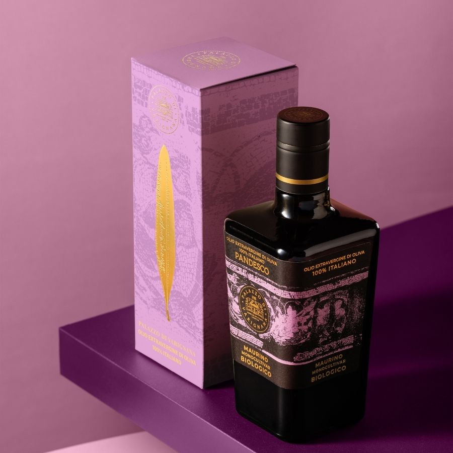 Limited Edition Holiday Gift Bundle - Maurino Extra Virgin Olive Oil Organic Monovultivar 16.9 floz with Matching Packaging