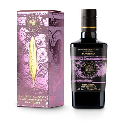 Limited Edition Holiday Gift Bundle - Maurino Extra Virgin Olive Oil Organic Monovultivar 16.9 floz with Matching Packaging